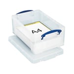 Really Useful Storage Box With Lid and Clip Lock Handles 9 Litre Clear