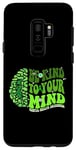 Coque pour Galaxy S9+ Be kind To Your Mind Green Ribbon Brain Retro Groovy Woman