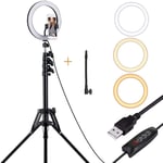 AJH LED Ring Light with Stand and Phone Holder, Camera Photo Video Lighting Kit, Cell Phone Mini Led Camera Ringlight