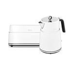 Bundle of Morphy Richards 100704 Signature Matte Kettle, Moonlight White + Morphy Richards 245704 Signature Matte Toaster - Moonlight White