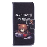 Huzhide Samsung Galaxy A40 2019 Phone Case, PU Leather Wallet Phone Case Flip TPU Shockproof Shell Slim Fit Protective Cover for Samsung A40 2019 with Stand Card Holder Magnetic Closure - Bear
