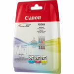 Canon CLI-521 C/M/Y Blekkpatron Multipack CMY 2934B010