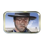 "generic" Gold - Metal Tobacco Tin 2oz 50g Storage Pocket Cigarette Smoking Baccy Pill Box - Vintage Cowboy Rider Hang Western Movies Clint Eastwood Gun Slinger inspired
