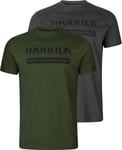 Härkila Härkila Logo T-shirt 2-pack Duffel green/Phantom