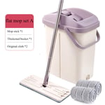 Floor Cleaning Mop Bucket System Handsfree Squeeze 2 In 3 Wash Dry With Reusable Flat Mop Pads Flat Mop And Buckets Set Wash And Dry Mopping System With Bucket For household cleaning