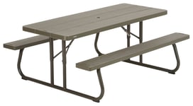 Lifetime 6 Seater Plastic Picnic Table - Brown