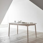 Ruokapöytä Carl Ø 115 cm + 50 cm Koivu - Vaalea mattalakka