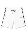 adidas Men Essentials Fleece 3-Stripes Shorts, 4XLS White