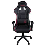 Konix Drakkar Chaise de Bureau Gaming Berserk - Inclinaison siège 160° - Cuir polyuréthane Lisse - Noir et Rouge