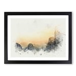 Ha Long Bay In Vietnam In Abstract Modern Art Framed Wall Art Print, Ready to Hang Picture for Living Room Bedroom Home Office Décor, Black A4 (34 x 25 cm)