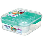 Sistema Bento Box To Go Lunch Box With Yoghurt/Fruit Pot 1.25 L Square Bpa-Free Minty Teal