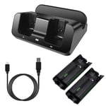 geneic Charging Station Dock Stand Charger for Wii Remote Controller for Wii U Gamepad with Batteries and USB Charging Cord