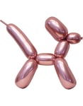 100 st Glossy Rosguldfärgad Figurballonger