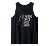 Nothing Much Just Meow Cute Black Cat Design Tank Top