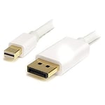 StarTech.com 1m (3ft) Mini DisplayPort to DisplayPort 1.2 Cable - 4K x 2K UHD Mini DisplayPort to DisplayPort Adapter Cable - Mini DP to DP Cable for Monitor - mDP to DP Converter Cord (MDP2DPMM1MW)