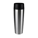 Emsa 515614 Travel Mug Large insulated drinking cup with Quick Press closure, 0.5 litres, stainless steel