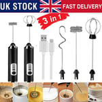 Electric Milk Foamer 3-Speed Adjustable Coffee Maker Frother Kitchen Whisk Tools