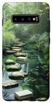 Coque pour Galaxy S10+ Zen Garden Livres Nature Paisible Bambou Vert