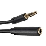 Black 10m Slim Headphone 3.5mm Jack Extension Cable Male to Female Aux Lead