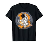Astronaut flies to the moon with the BTC Bitcoin Rocket T-Shirt