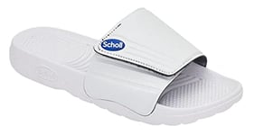 Scholl Men's Nautilus Slide Sandal, White, 11 UK