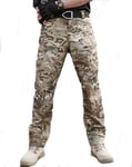 Mens Relaxed-Fit Cargo Pants Military Trousers Camo Combat Work Pants Tactical Trousers with Multi Pocket Outdoor Hiking Trousers Camo L