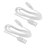 2x USB Shaver Charger Cable Cord for Finishing Touch Flawless Legs Razor 1m