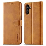 LC.IMEEKE Plånboksfodral Samsung Galaxy S24 FE Cognac