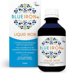 BlueIron Liquid Iron Nordic Blueberry Vitamin C B12 Folic Acid Biotin Zinc 250ml