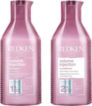 REDKEN Volume Injection, Shampoo and Conditioner Set, for Flat/Fine Hair, Citric