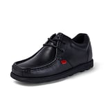 Kickers Men's Fragma Lace Up Moc Toe Comfortable Leather Shoes, Black, 6 UK