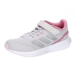 adidas RunFalcon 3.0 Elastic Lace Top Strap Shoes Sneakers, Dash Grey/Silver met/Bliss Pink, 5.5 UK
