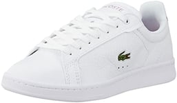 Lacoste Women's Carnaby Pro 222 1 SFA Sneaker, Wht Lt Pnk, 6 UK