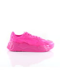Puma RS-X3 PP Pink Patent Lace Up Womens Trainers 374135 01 Patent Leather - Size UK 3.5