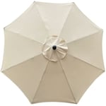 Ersandy Parasolskydd, 8 ribbor, 3m, Vattentät, UV-beständig, Ersättningsväv, för uteplats, utomhus, uteplats, Beige