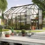 Vitavia Phoenix 9900 Växthus Härdat glas med sockel - 9,9 m2 Svart -