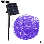 Solar 200led String Lights Waterproof Copper Wire Fairy Outdoor E Purple