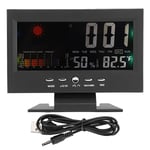 Multifunktionell Digital Termometer Hygrometer Bordsklocka Kalender Temperatur Luftfuktighetsmätare