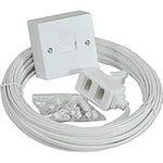 Merriway BH02671 Telephone Extension Kit (Slave Socket, 15 Metre Cable, Adaptor and Clips)