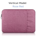 ZYDP Sleeve Case For Laptop 11",13",14",15,15.6 Inch,Bag For Macbook Air Pro 13.3",15.4" (Color : Vertical Rose Red, Size : 14.1-inch)