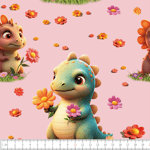 KC Dino blossom, rosa - Trikåtyg