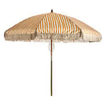 Brafab Gatsby parasoll trä natur/tyg gul randig Ø256 cm