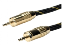Roline 11.88.4285 Jack Audio Connection Cable [1x Jack 3.5 mm - 1x Jack 3.5 mm] 5.00 m Svart/Guld Skärmad