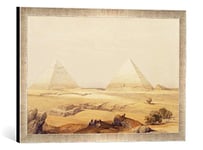 Kunst für Alle 'Image encadrée de David Roberts The Pyramids of Giza, from' Egypt and Nubia ', VOL. 1, d'art dans Le Cadre de Haute qualité Photos Fait Main, 60 x 40 cm, Argent Raya