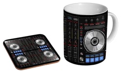 DJ Deck EDM House Techno Awesome Ceramic Coffee Mug + Coaster Gift Set …