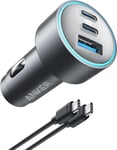 Anker USB-C Car Charger, 67W 3-Port Compact Fast 535 Adapter...