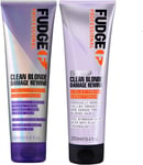 Fudge Professional Everyday Clean Blonde Damage Rewind Haircare Duo, Daily Purpl