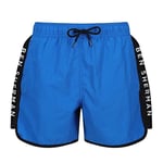 Ben Sherman Mens Swim Shorts in Black Short Length, with Side Contrast Branding 
