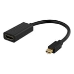 Deltaco Mini DisplayPort till HDMI adapter, 4K 60Hz, 0.2m, svart