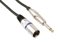 HQ-Power Câble XLR-jack, 1 x XLR mâle, 1 x jack 6.35 mm mâle, mono, 1.5 m, parfait pour la transmission du son